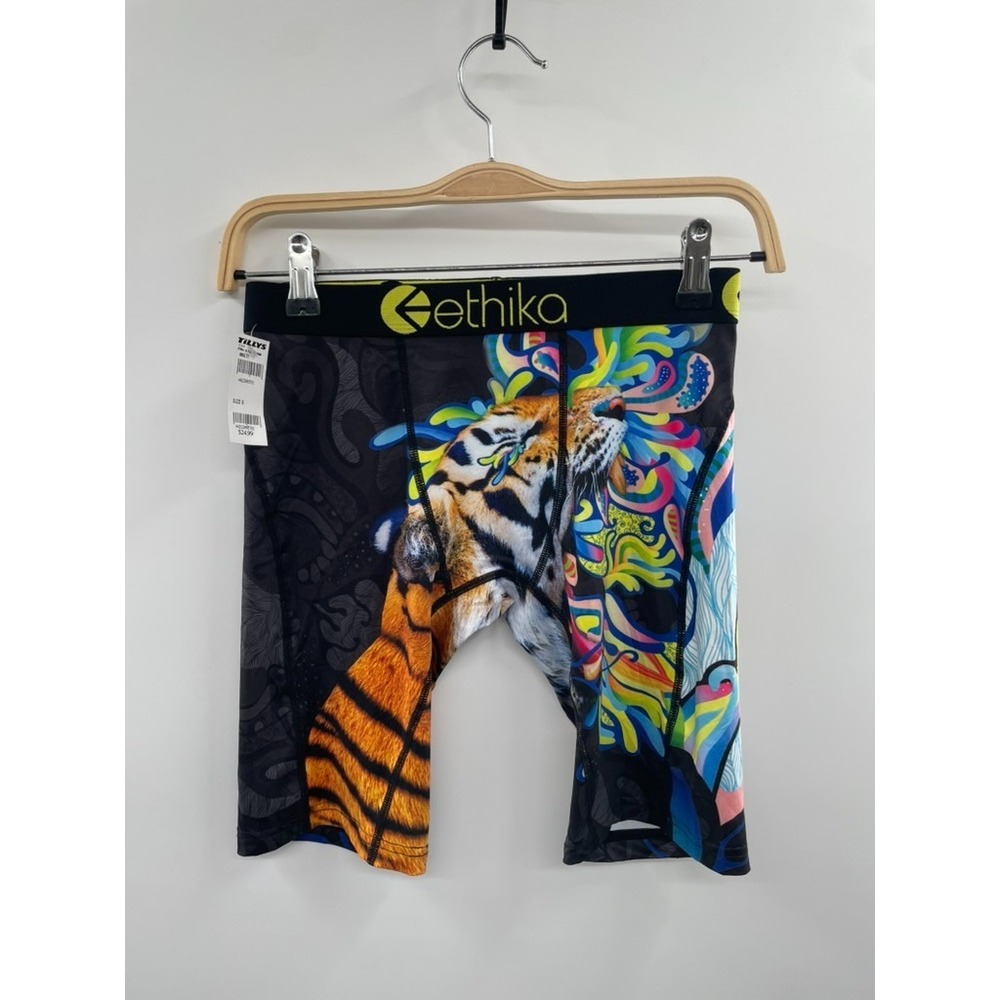 Ethika Painted Tiger Underwear Boys Small Multicolor Stretch Boxer Briefs NWT
